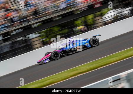 Indianapolis, USA. 28. Mai 2023. DER INDYCAR-Fahrer CONOR DALY (20) aus Noblesville, Indiana, fährt während der Indianapolis 500 auf dem Indianapolis Motor Speedway in Indianapolis, USA, durch die Kurven. (Kreditbild: © Walter G. Arce Sr./ZUMA Press Wire) NUR REDAKTIONELLE VERWENDUNG! Nicht für den kommerziellen GEBRAUCH! Stockfoto