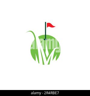 Golf-Logo. Golf Flag-Symbol. Golf-Vektordarstellung Stock Vektor