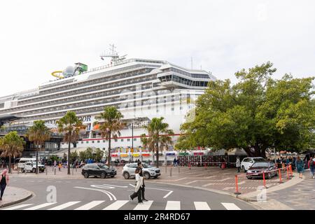 Sydney Passagierterminal im Ausland, Kreuzfahrtschiff Carnival Pracht liegt in Sydney, NSW, Australien Stockfoto