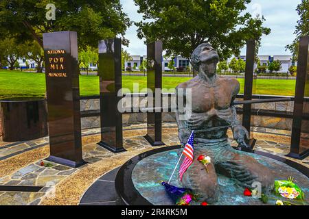 Erkunden Sie die ergreifende Symbolik des vom US-Kongress benannten „Häftling of war/Missing in Action National Memorial“. Stockfoto