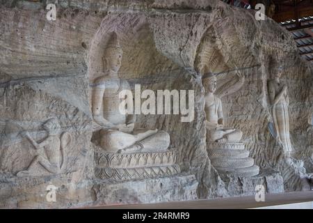 Wat Tham Phae Dan, ein einzigartiger Tempel auf einem Hügel in Thailands übersehener Provinz Sakon Nakhon Stockfoto