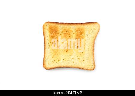 Einzelner Toast, isoliert auf weißem Hintergrund. Stockfoto