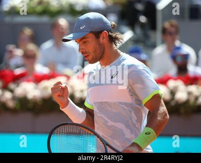 Borna Coric von Kroatien während der Mutua Madrid Open 2023, ATP Masters 1000 Tennis Turnier am 4. Mai 2023 bei Caja Magica in Madrid, Spanien - Photo Laurent Lairys / DPPI Stockfoto