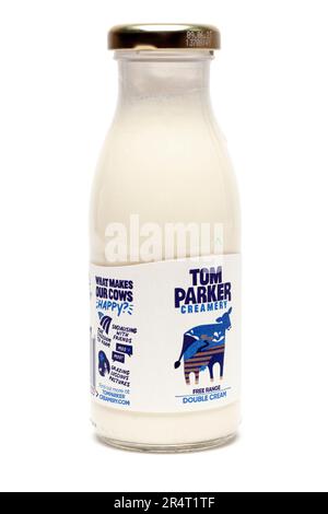 250ml von Tom Parker Creamery Double Cream Stockfoto