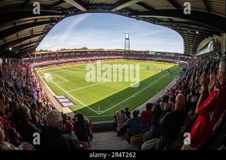 Silkeborg, Dänemark. 29. Mai 2023. Blick von den Tribünen des Jysk Park Stadions während des 3F stattfindenden Superliga-Spiels zwischen Silkeborg IF und FC Midtjylland in Silkeborg. (Foto: Gonzales Photo/Alamy Live News Stockfoto