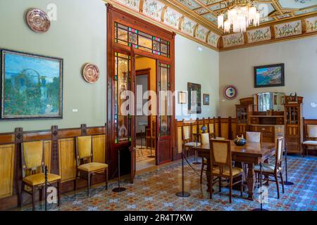 Das Can Prunera Museum für moderne Kunst ist ein Kunstmuseum in Sóller, Mallorca, Spanien. Sie zeigt eine Vielzahl von Künstlern, sowohl einige der großen Meister als auch einige lokale Stockfoto