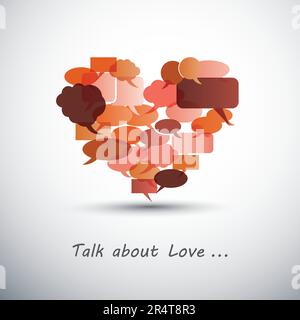 Das Herz besteht aus Sprechblasen Stock Vektor