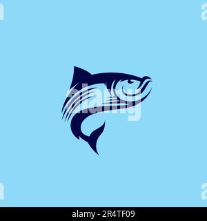 Fish Logo Vintage. Fishing Club-Logo. Fischsymbol Stock Vektor