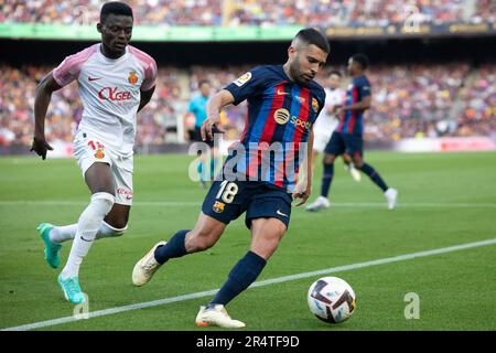 Barcelona, Spanien. 28. Mai 2023. BARCELONA, SPANIEN – 28. MAI: .Jordi Alba vom FC Barcelona während des Spiels La Liga zwischen dem FC Barcelona und RCD Mallorca im Spotify Camp Nou am 28. Mai 2023 in Barcelona, Spanien (Kreditbild: © Gerard Franco/DAX via ZUMA Press Wire) – NUR REDAKTIONELLE VERWENDUNG! Nicht für den kommerziellen GEBRAUCH! Stockfoto