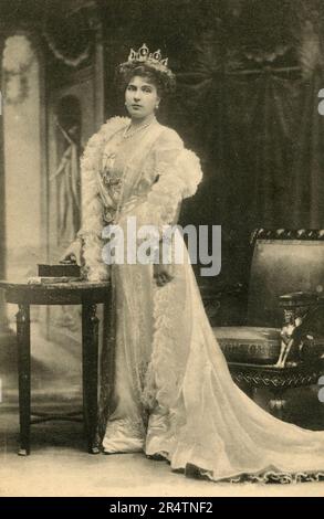 Porträt der Königin von Spanien Victoria Eugenie aus Battenberg, 1910er Stockfoto