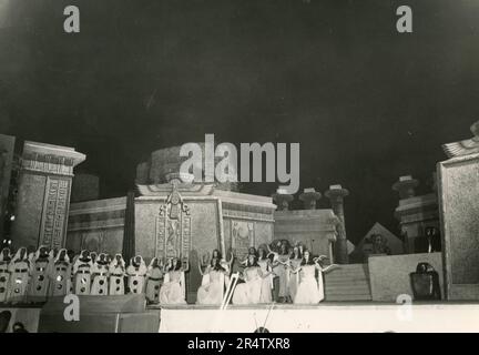 Theaterdarstellung der Oper Aida durch G. Verdi, Benevento, Italien 1974 Stockfoto