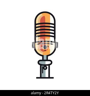 Mikrofonsymbol im Cartoon-Stil. Flaches Design. Vektordarstellung Stock Vektor