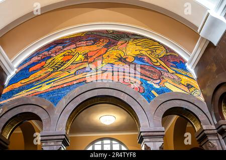 Das Matenadaran Mesrop Mashtots Institute of Ancient Manuscripts ist ein Museum, ein Archiv für Manuskripte und ein Forschungsinstitut in Eriwan, Armenien Stockfoto