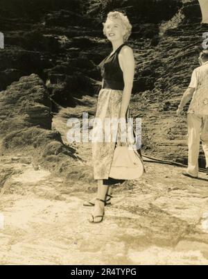 Die amerikanische Schauspielerin Deborah Kerr in Hawaii für den Film „von hier bis zur Ewigkeit“, USA 1953 Stockfoto