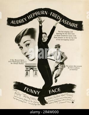 Schauspielerin Audrey Hepburn und Schauspieler Fred Astaire im Film Funny Face, USA 1957 Stockfoto