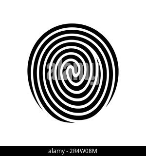 Fingerabdruck, Sicherheitslogo. Symbol auf weißem Hintergrund. Vektordarstellung Stock Vektor