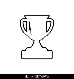 Symbol für die Pokal-Linie. Lineares Zeichen für das mobile Konzept und das Webdesign des Champion-Preises. Vektorsymbol für den Pokal-Umriss. Symbol, Logo-Abbildung. Ve Stock Vektor