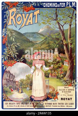 Chemins de Fer P.L.M. Royat von Gustave Fraipont (1849-1923). Poster wurde 1896 in Frankreich veröffentlicht. Stockfoto