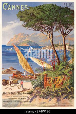 PLM. Cannes von Henri Tanconville (1845-1936). Poster wurde 1900 in Frankreich veröffentlicht. Stockfoto