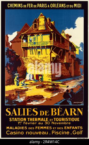 Chemins de fer de Paris à Orléans et du Midi. Salies de Béarn von René Roussel (1867-1928). Poster wurde 1931 in Frankreich veröffentlicht. Stockfoto