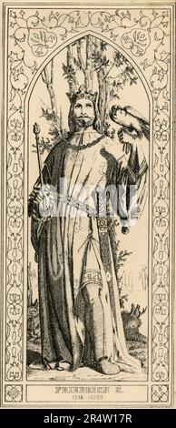 Porträt des Heiligen römischen Kaisers Friedrich II. Gravur Osterreich 1806 Stockfoto