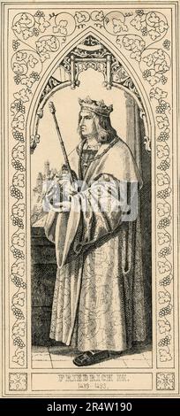 Porträt des Heiligen römischen Kaisers Friedrich III. Gravur Osterreich 1806 Stockfoto