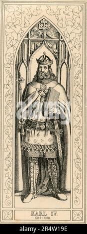 Porträt des Heiligen römischen Kaisers Karl IV. Gravur Osterreich 1806 Stockfoto