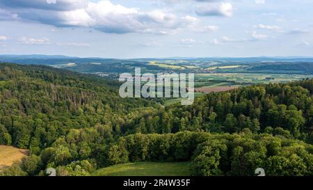 Die Landschaft in Herleshausen in hessen und thüringen Stockfoto