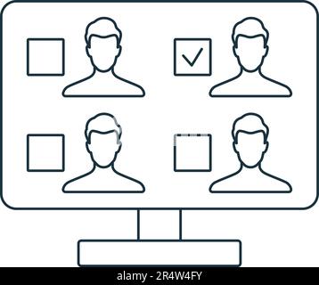 Symbol für elektronische Abstimmung. Einfarbiges einfaches Schild aus der Wahlsammlung. Elektronisches Abstimmsymbol für Logo, Vorlagen, Webdesign und Infografiken. Stock Vektor