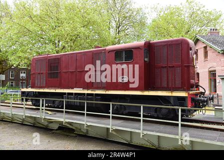 Utrecht, Niederlande. Mai 2023. Alte Züge im Eisenbahnmuseum in Utrecht. Hochwertiges Foto Stockfoto