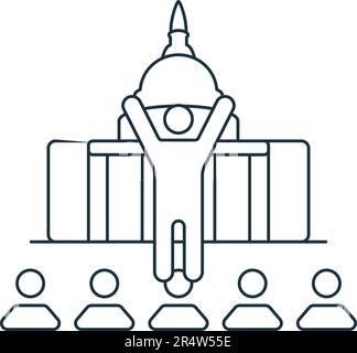 Symbol für die Amtseinführung. Einfarbiges einfaches Schild aus der Wahlsammlung. Einführungssymbol für Logo, Vorlagen, Webdesign und Infografiken. Stock Vektor