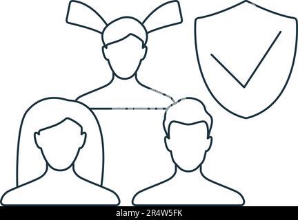 Sozialversicherungssymbol. Einfarbiges einfaches Schild aus der Sammlung der Mitarbeiterleistungen. Sozialversicherungssymbol für Logo, Vorlagen, Webdesign und Infografiken. Stock Vektor