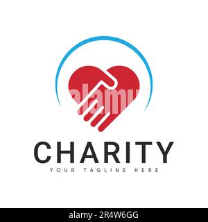 Logodesign für Wohltätigkeitsorganisationen und Spenden Stock Vektor