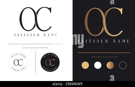 OC oder CO ursprüngliches Monogramm Text Letter Logo-Design Stock Vektor