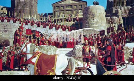 Der Untergang des Römischen Reiches ist eine 1964 Epic Film mit Sophia Loren, Stephen Boyd, Alec Guinness. Obwohl der Film war eine relative Misserfolg an der Abendkasse Es ist ungewöhnlich intelligenten und durchdachten für einen Film in seinem Genre zu der Zeit betrachtet. Stockfoto