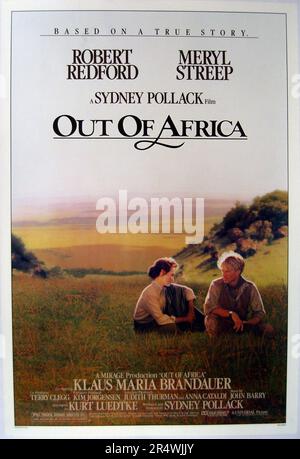 Aus Afrika ist ein 1985 amerikanischen romantischen Film unter der Regie von Sydney Pollack hergestellt und mit Robert Redford und Meryl Streep. Der Film basiert lose auf dem autobiographischen Buch aus Afrika von Isak Dinesen geschrieben. Stockfoto