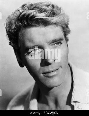 Fotografieren von Burt Lancaster (1913 – 1994), US-amerikanischer Schauspieler während der Dreharbeiten zu "Desert Fury". Datiert 1947 Stockfoto