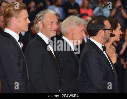 Schauspieler des Films „Indiana Jones and the Dial of Destiny“: Boyd Holbrook, Mads Mikkelsen, Harrison Ford, James Mangold, Phoebe Waller-Bridge „Indiana Jones and the Dial of Destiny“ Cannes Film Festival Screening 76. Cannes Film Festival 18. Mai 2023 Stockfoto