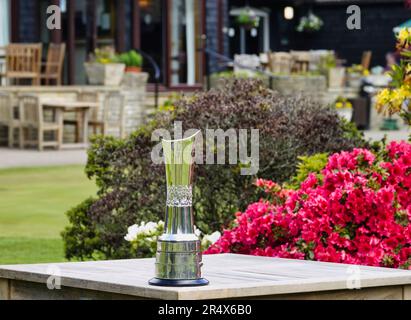 Walton on the Hill, Tadworth. Surrey, Großbritannien. 30. Mai 2023. Die AIG Womens Open Trophäe wird im Walton Heath Golf Club ausgestellt, bevor der Royal and Ancient Golf Club of St. Andrews (R&A) die „Women“-Veranstaltung zwischen dem 10. Und 13. August 2023 veranstaltet. Gutschrift: Motofoto/Alamy Live News Stockfoto