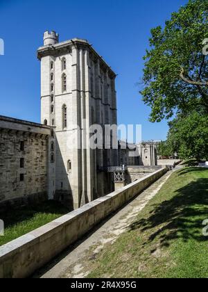 Das historisch wichtige und architektonisch beeindruckende Château von Vincennes in herrlicher Frühsommersonne, Paris, Frankreich Stockfoto