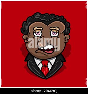 Der Alte-Professor-Zeichentrickfilm. Bildvektor Abschneiden. Vektor und Illustration. Stock Vektor