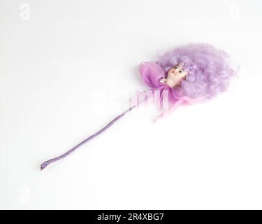 Antik, Anfang 20. C. J. Vilafranca Spanische Blumenmädchen Bisque Stick Puppe Stockfoto