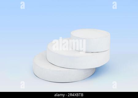 Podium für Kosmetik, Seife, Artikelpräsentation. Abstrakte Minimale Geometrische Kugel. Zylinder Drei Formen, Weicher Schatten. Anzuzeigende Szene Produkt, Objekt. S Stockfoto