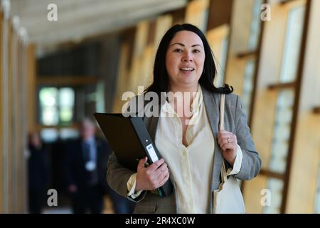 Edinburgh Scotland, Vereinigtes Königreich, 30. Mai 2023. Monica Lennon MSP im schottischen Parlament. Live-Nachrichten von sst/alamy Stockfoto