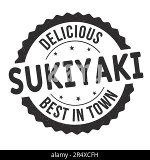Sukiyaki Grunge-Gummistempel auf weißem Hintergrund, Vektordarstellung Stock Vektor