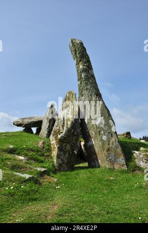 Cairn Holy (Cairnholy) jungsteinzeitliche Grabkammer östlich des Dorfes Carsluith, Dumfries und Galloway, Schottland, Großbritannien Stockfoto