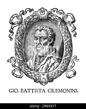 1600 Ca , Bologna , ITALIEN : der italienische Maler GIOVANNI BATTISTA CREMONINI ( 1550 Ca - 1610 ) . Portrait von Carlo Cesare Malvasia ( 1616 - 1693 ), für das Werk " Felsina pittrice : vite de pittori bolognesi " von Carlo Cesare Malvasia , vol I , veröffentlicht 1678 . GESCHICHTE - FOTOSTORICHE - GIOVAN - GIOVANBATTISTA - PORTRAIT - RITRATTO - BART - BARBA - ARTE - BILDENDE KUNST - ARTI VISIVE - PITTORE - GRAVUR - INCISIONE - ILLUSTRATION - ILLUSTRATORE - MALER - RINASCIMENTO - ITALIENISCHE RENAISSANCE -- ARCHIVIO GBB Stockfoto