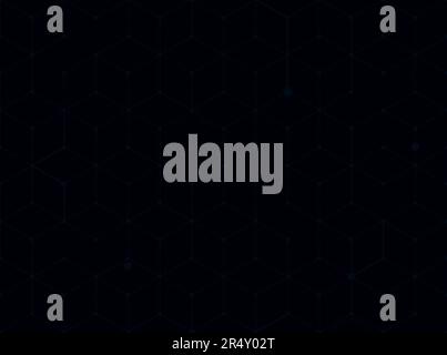 Blau 3D Würfel auf dunkelblauem, fast schwarzem Hintergrund, nahtloses geometrisches Muster. Abstrakter und moderner Technologiehintergrund mit sich wiederholenden Mustern. Stockfoto
