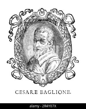 1600 Ca , Bologna , ITALIEN : der italienische Maler CESARE BAGLIONE oder BAGLIONI ( 1550 Ca - 1615 ) . Ein Freund von Agostino und Cesare Carracci. Portrait von Carlo Cesare Malvasia ( 1616 - 1693 ), für das Werk " Felsina pittrice : vite de pittori bolognesi " von Carlo Cesare Malvasia , vol I, Veröffentlicht 1678 .- GESCHICHTE - FOTO STORICHE - GIOVAN - GIOVANBATTISTA - PORTRAIT - RITRATTO - Bart - barba - ARTE - BILDENDE KUNST - ARTI VISIVE - PITTORE - Gravur - Incisione - Illustration - Illustratore - MALER - RINASCIMENTO - ITALIENISCHE RENAISSANCE -- ARCHIVIO GBB Stockfoto