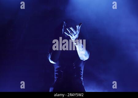 Michele Guaitoli. Visionen von Atlantis. Live-Gig. Lissabon, Portugal, 10. April 2023 Stockfoto